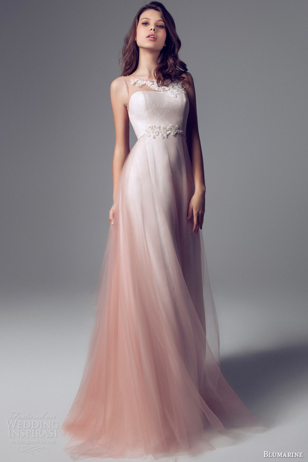 blumarine 2014 sleevless beaded illusion wedding dress ombre effect overlay blumarine 2014 sleevless beaded illusion wedding dress ombre effect overlay
