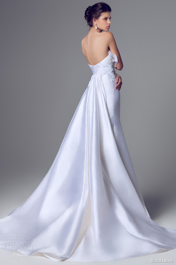 blumarine 2014 sposa strapless mermaid fit flare crumb catcher wedding dress train