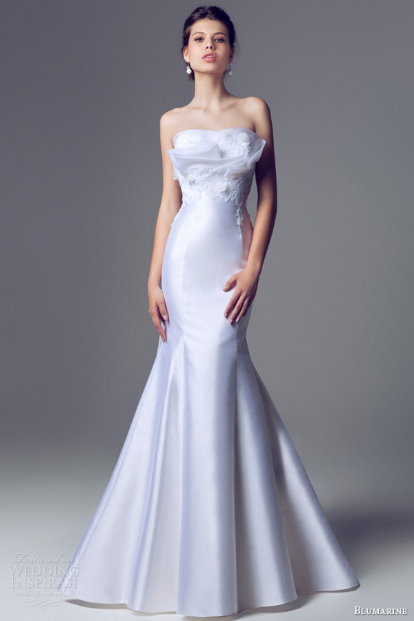 blumarine 2014 sposa strapless mermaid fit flare crumb catcher wedding dress