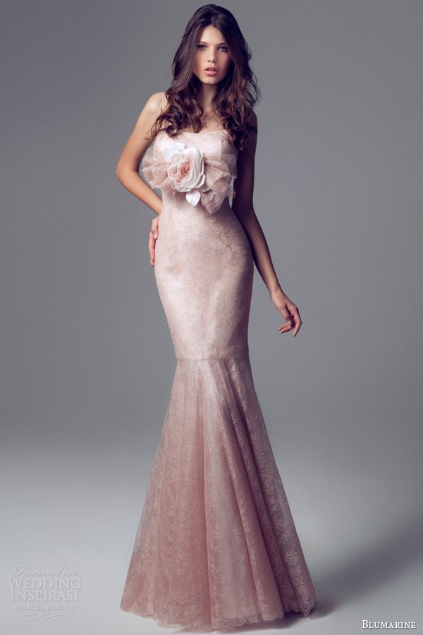 blumarine bridal 2014 lace marmaid gown flower accent waist straps blumarine bridal 2014 lace marmaid gown flower accent waist straps