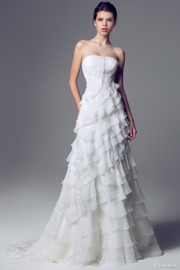 blumarine sposa 2014 strapless ruffle wedding dress