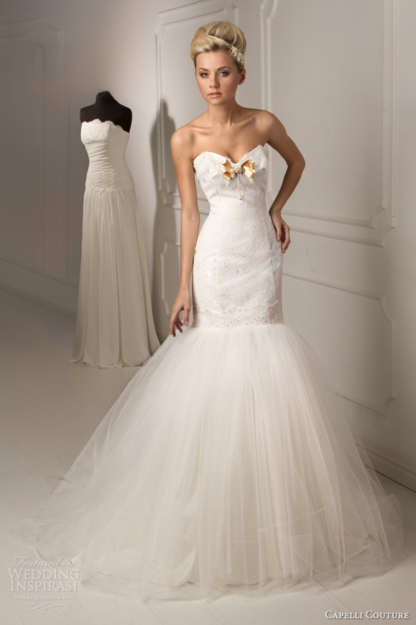 capelli couture 2013 bridal lalique straples mermaid wedding dress