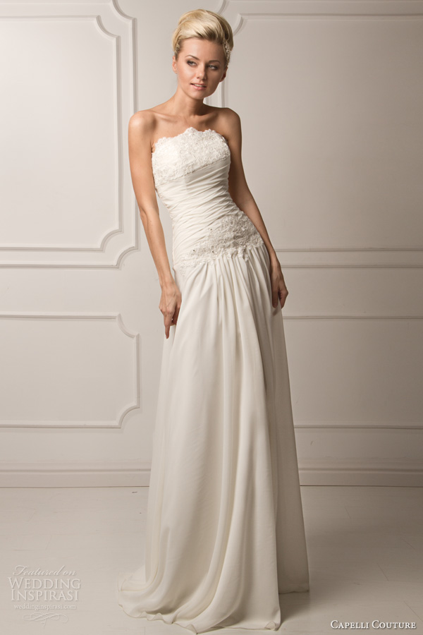 capelli couture 2013 bridal laura strapless wedding dress