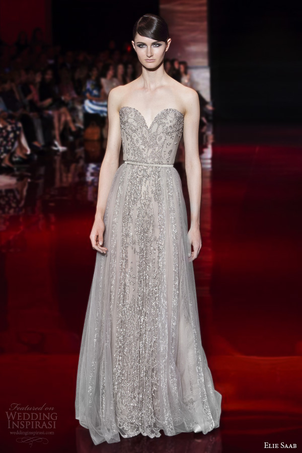 elie saab couture fall 2013 2014 strapless sweetheart gown elie saab couture fall 2013 2014 strapless sweetheart gown
