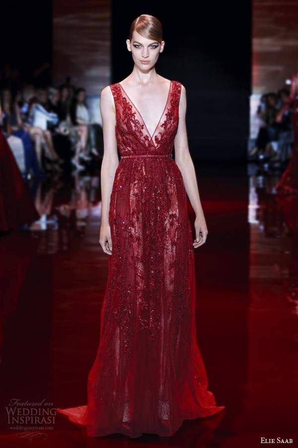 elie saab fall 2013 2014 couture sleeveless red dress elie saab fall 2013 2014 couture sleeveless red dress