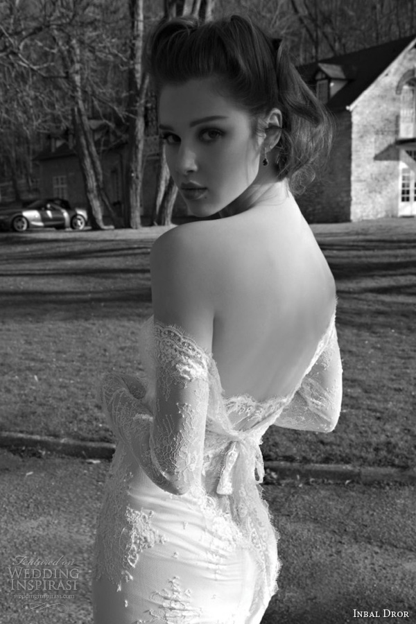 inbal dror wedding dresses 2013 2014 bridal off shoulder long sleeves gown