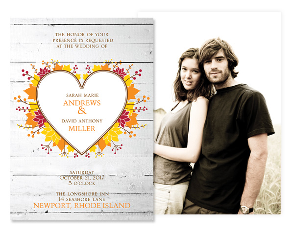 invitations by dawn wedding invite card couple photo front back dw31285fc