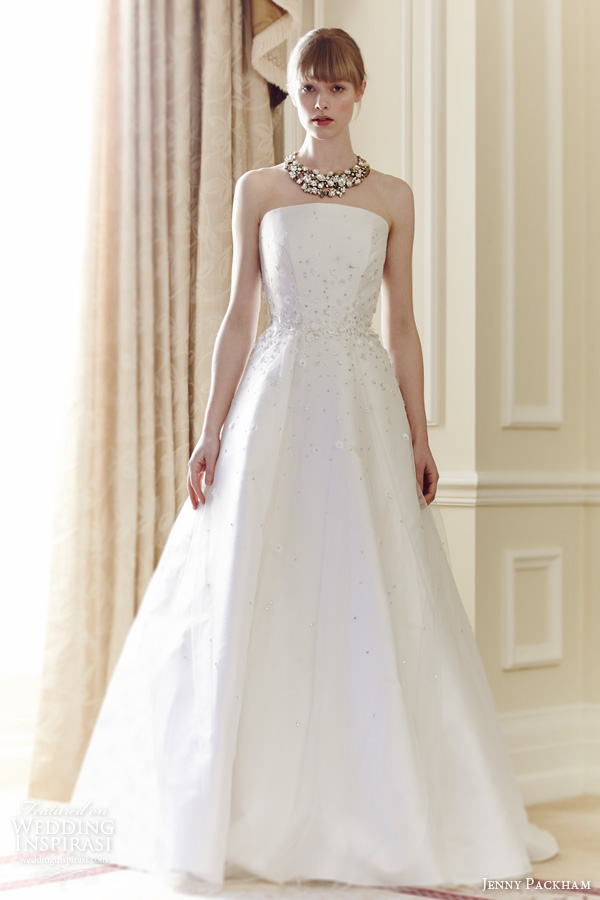 jenny packham 2014 bridal minnie strapless wedding dress necklace