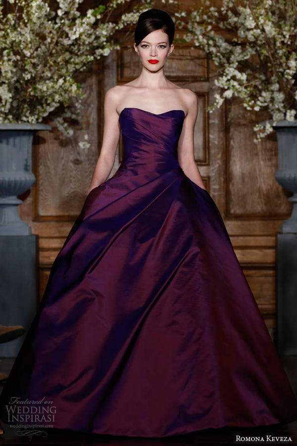 romona keveza fall 2013 ready to wear e1368 amethyst silk shantung taffeta gown