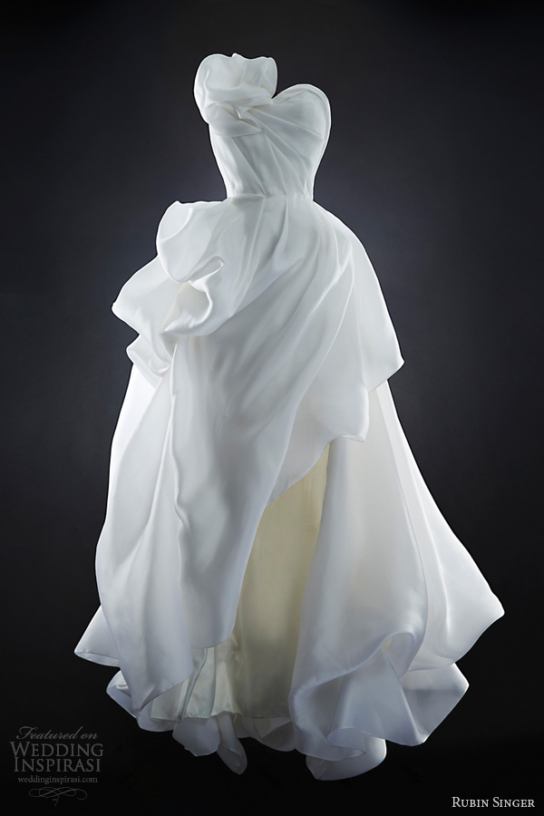 rubin singer 2014 bridal olivia wedding dress strapless draped skirt