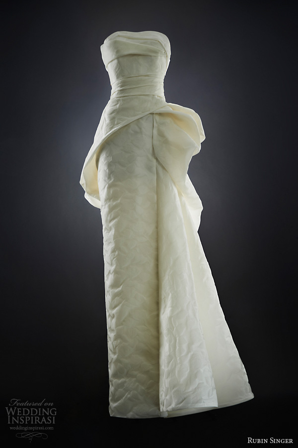 rubin singer bridal 2014 josephine strapless peplum wedding dress texture