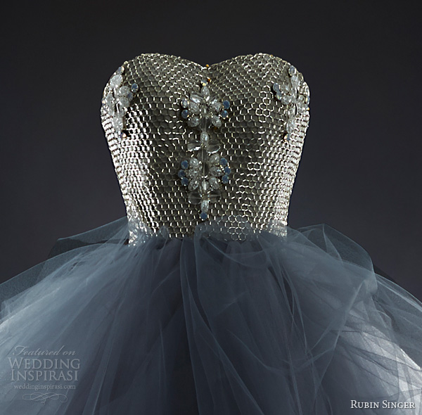 rubin singer bridal 2014 miranda strapless color wedding dress bodice