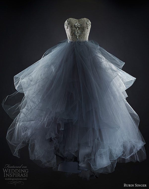 rubin singer bridal 2014 miranda strapless color wedding dress