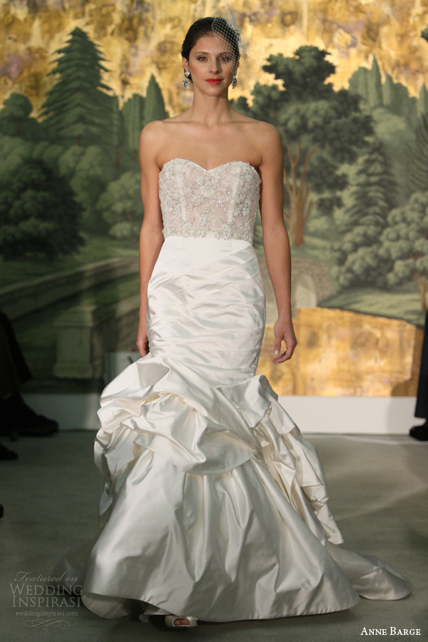 anne barge bridal spring 2014 dahlia strapless mermaid wedding dress