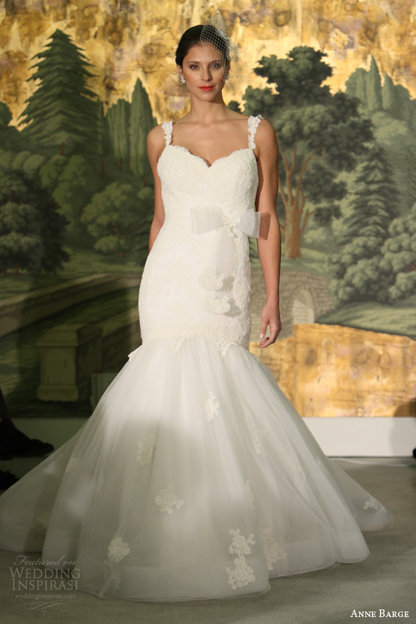 anne barge spring 2014 astere wedding dress mermaid straps sweetheart neckline