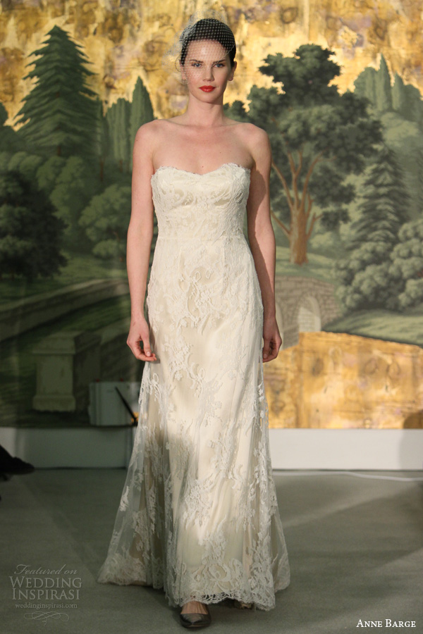 anne barge spring 2014 bridal narcisse strapless fit flare wedding dress off white