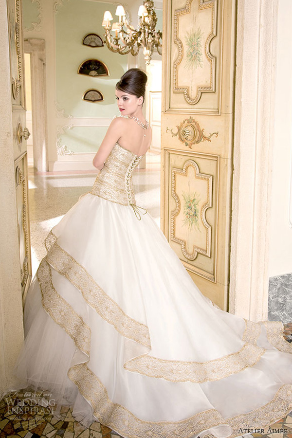 atelier aimee 2014 florian wedding dress rose gold accents back atelier aimee 2014 florian wedding dress rose gold accents back