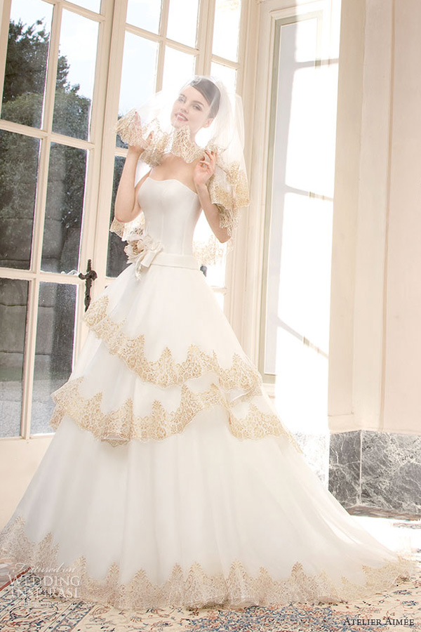 atelier aimee 2014 romina strapless ball gown gold lace atelier aimee 2014 romina strapless ball gown gold lace