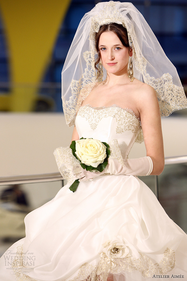 atelier aimee 2014 susanna strapless wedding dress gold lace