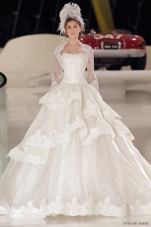 atelier aimee bridal 2014 charlotte lace ball gown long sleeve bolero jacket front atelier aimee bridal 2014 charlotte lace ball gown long sleeve bolero jacket front