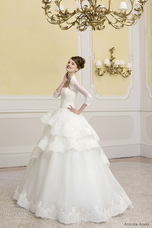 atelier aimee bridal 2014 charlotte strapless lace ball gown long sleeve bolero jacket atelier aimee bridal 2014 charlotte strapless lace ball gown long sleeve bolero jacket