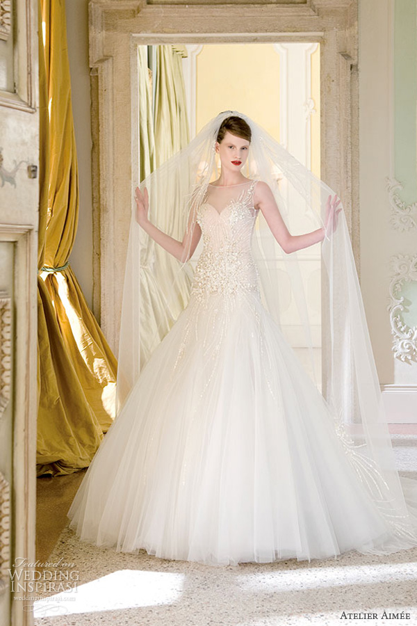 atelier aimee wedding dresses 2014 bridal vittoria sleeveless illusion gown