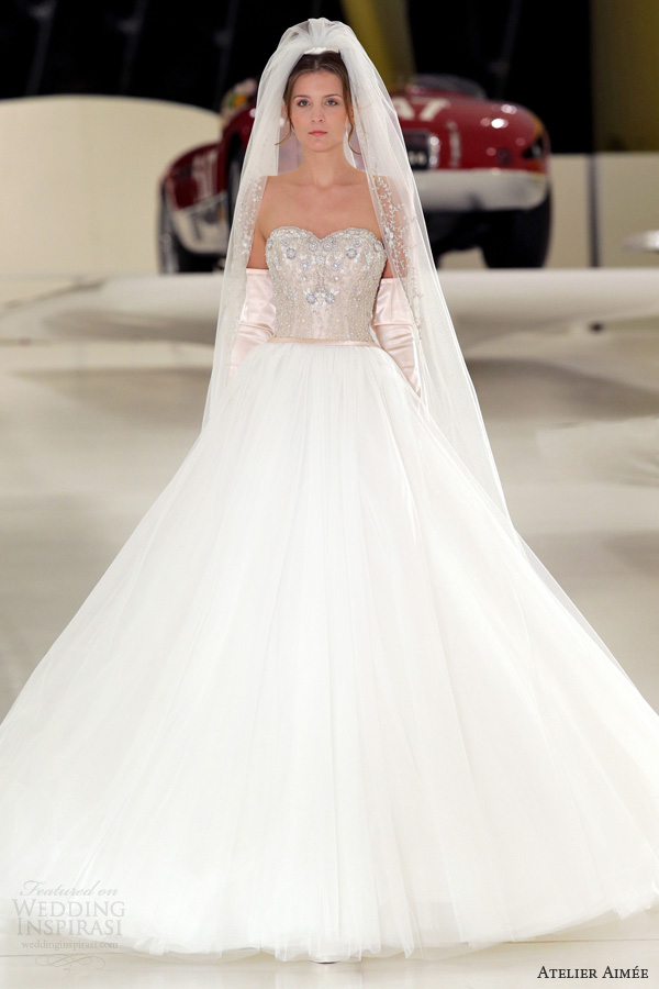 atelier aimee wedding dresses 2014 delfina strapless ball gown pink bodice front atelier aimee wedding dresses 2014 delfina strapless ball gown pink bodice front