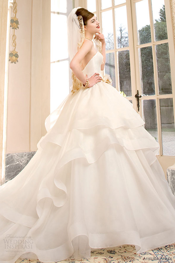 atelier aimee wedding dresses 2014 sabrina strapless ball gown side view