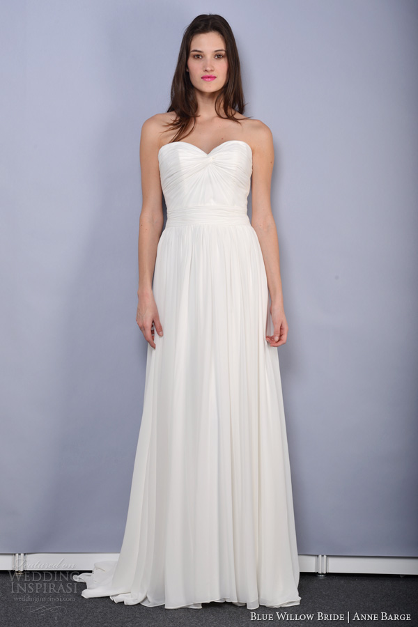 blue willow bride by anne barge spring 2014 acapella strapless wedding dress