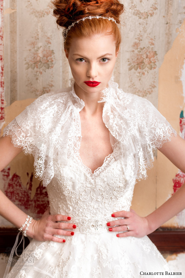 charlotte balbier bridal 2014 belle wedding dress cape bolero