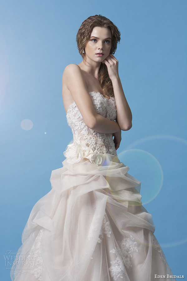 eden bridals 2013 black label bl048 strapless blush ball gown close up eden bridals 2013 black label bl048 strapless blush ball gown close up