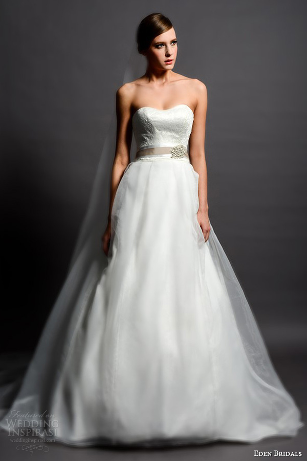 eden bridals 2013 gold label gl034 strapless wedding dress