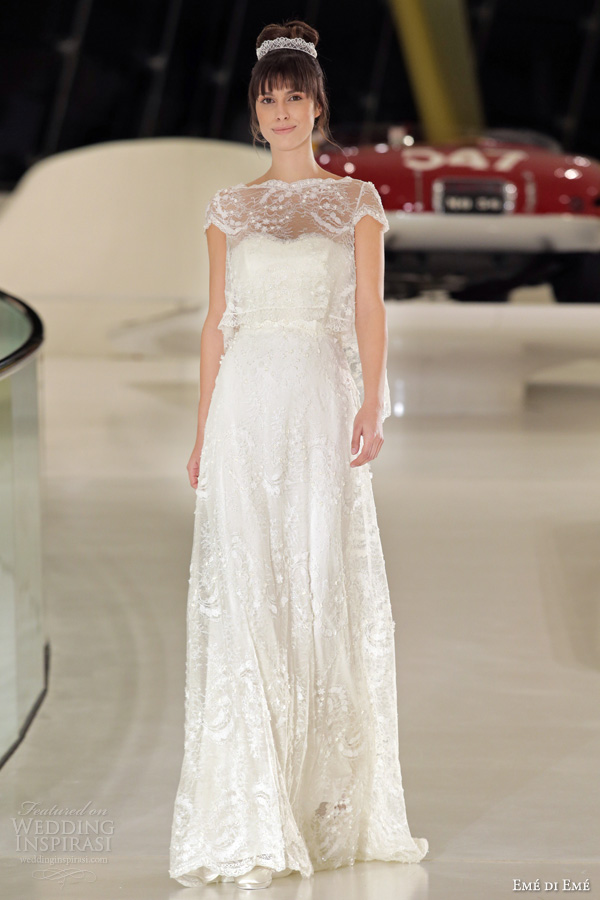 eme di eme bridal 2014 madrid cap sleeve wedding dress