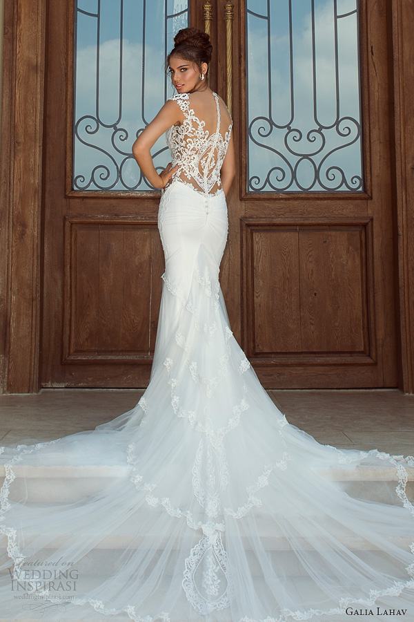 galia lahav 2014 fiona wedding dress dramatic train illusion back