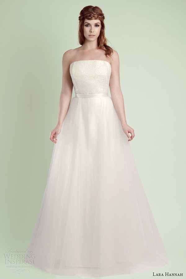 lara hannah 2014 star strapless wedding dress