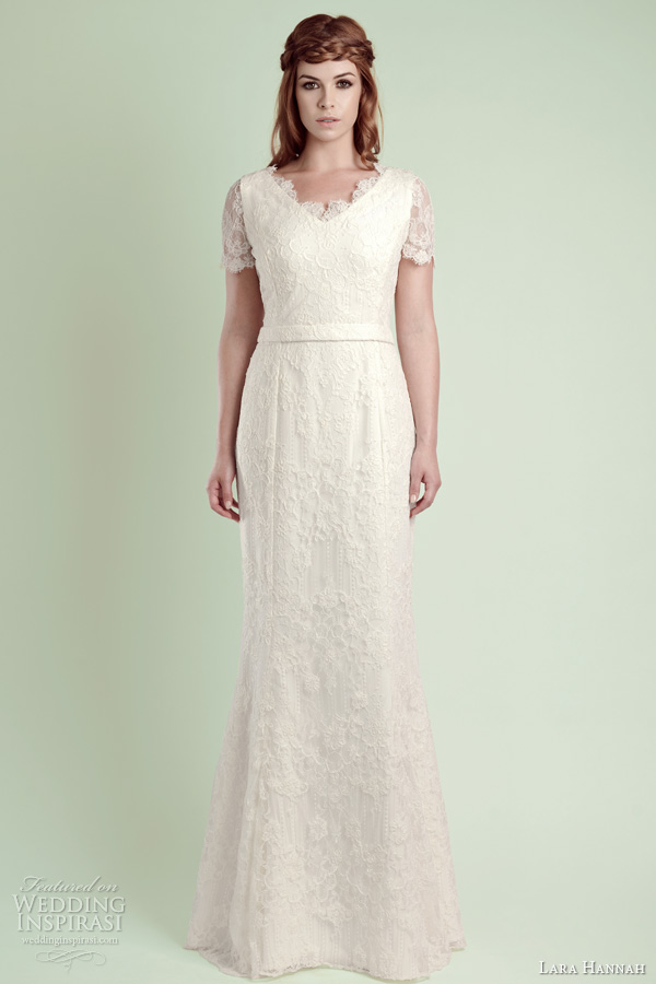 lara hannah bridal 2014 magic wedding dress lace sleeves