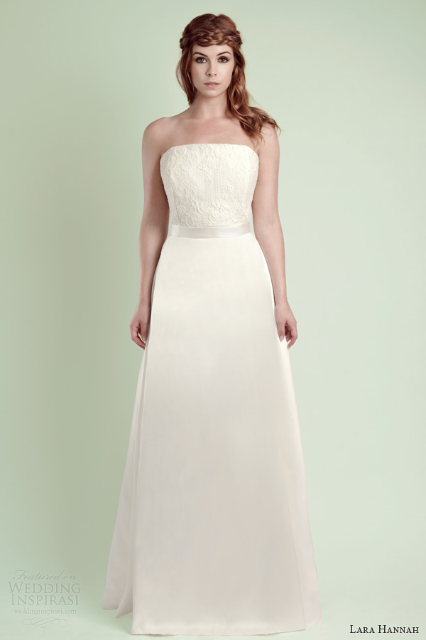 lara hannah wedding dress 2014 rain strapless bridal gown