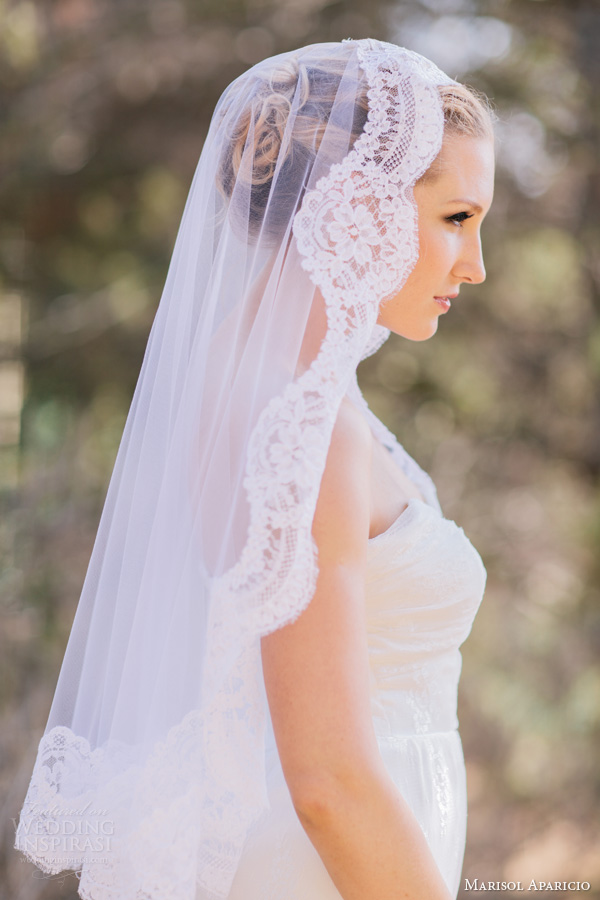 marisol aparicio bridal accessories alencon lace mantilla veil