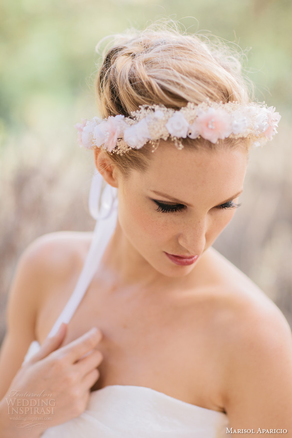 marisol aparicio bridal accessories fall 2013 halo pink flowers marisol aparicio bridal accessories fall 2013 halo pink flowers