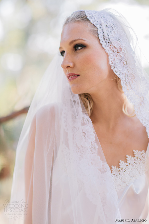 marisol aparicio bridal accessories fall 2013 lacey slip mantilla veil