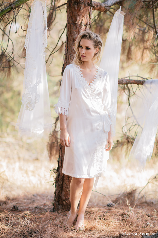 marisol aparicio fall 2013 bridal lacey charmeuse robe romantic