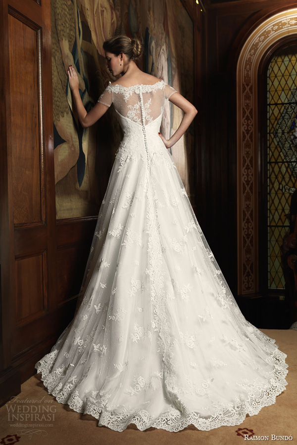 raimon bundo 2014 india wedding dress illusion sleeves back