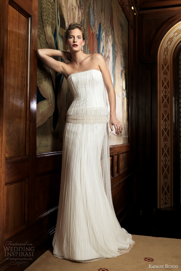 raimon bundo 2014 silencio inca strapless wedding dress