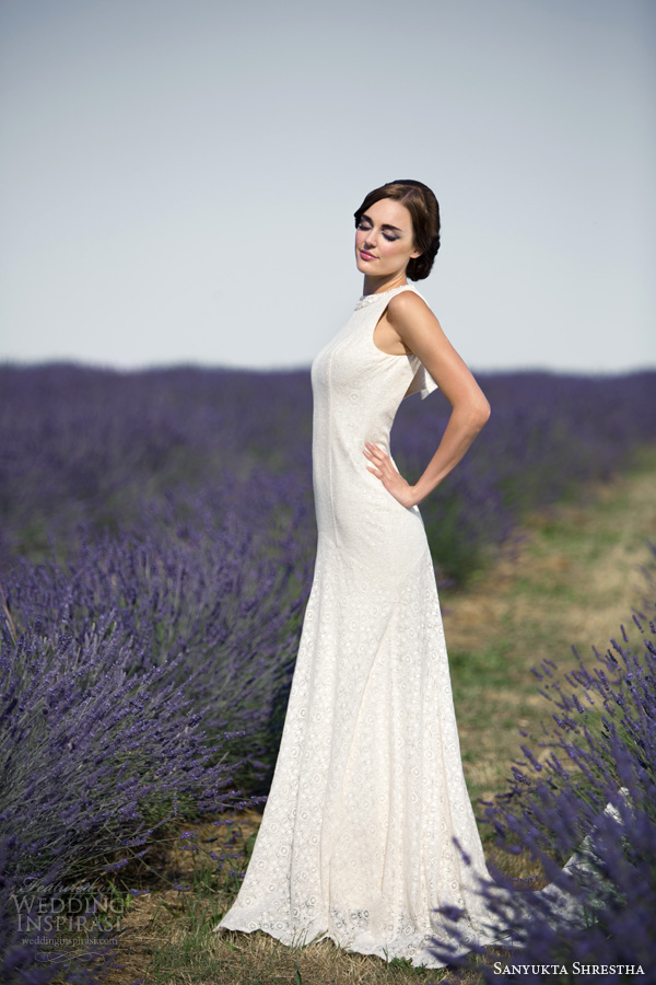 sanyukta shrestha 2014 bridal hepburn sleeveless eco wedding dress