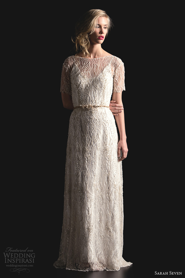 sarah seven bridal 2014 the gibson beaded wedding dress