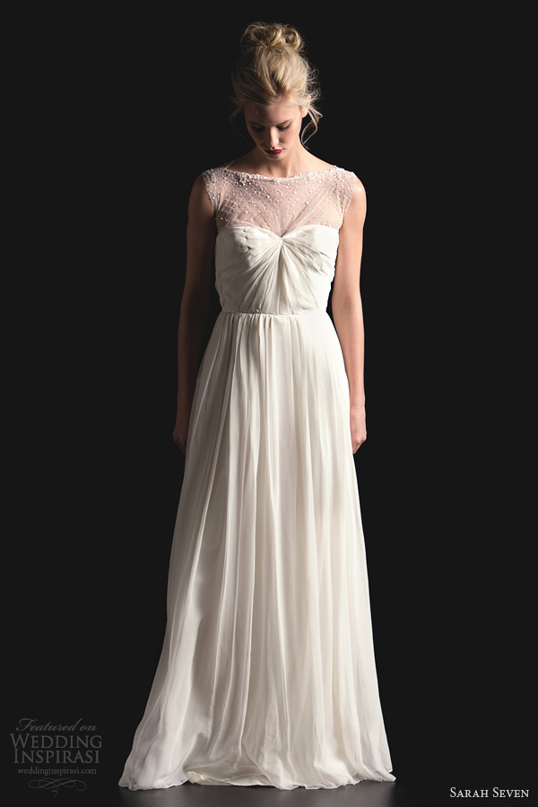 sarah seven spring 2014 ingenue wedding dress illusion neckline