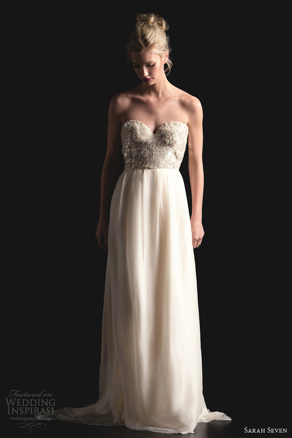 sarah seven spring 2014 the manhattan strapless wedding dress