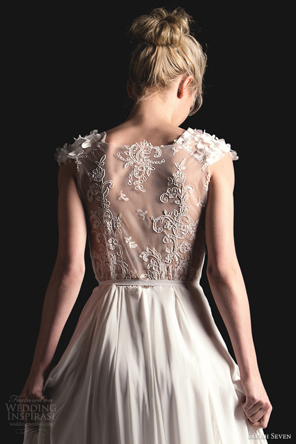 sarah seven wedding dresses 2014 long last wedding gown illusion back