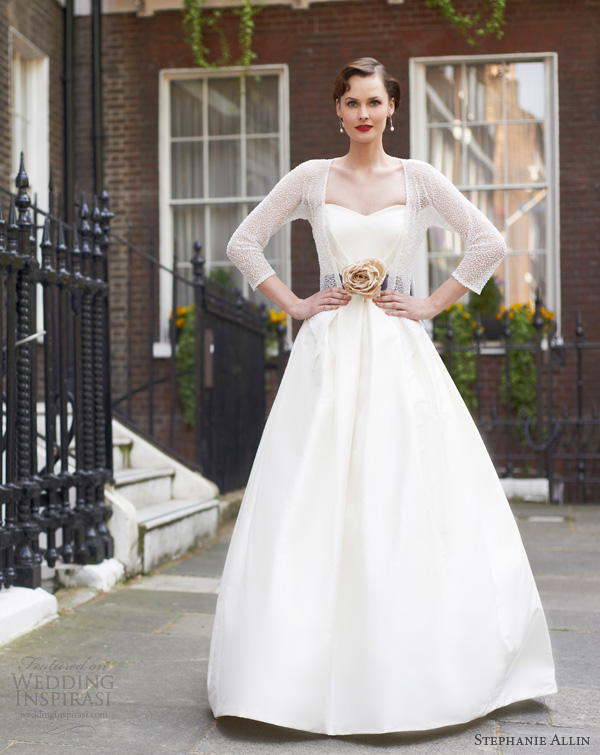 stephanie allin bridal 2014 julia strapless wedding dress cardigan stephanie allin bridal 2014 julia strapless wedding dress cardigan