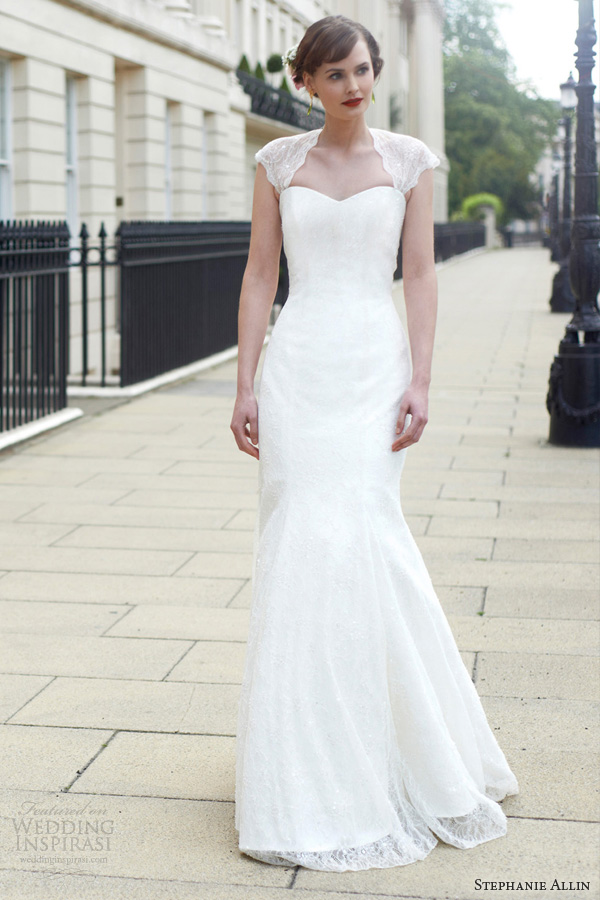 stephanie allin wedding dresses 2014 evelyn cap sleeve sheath straps